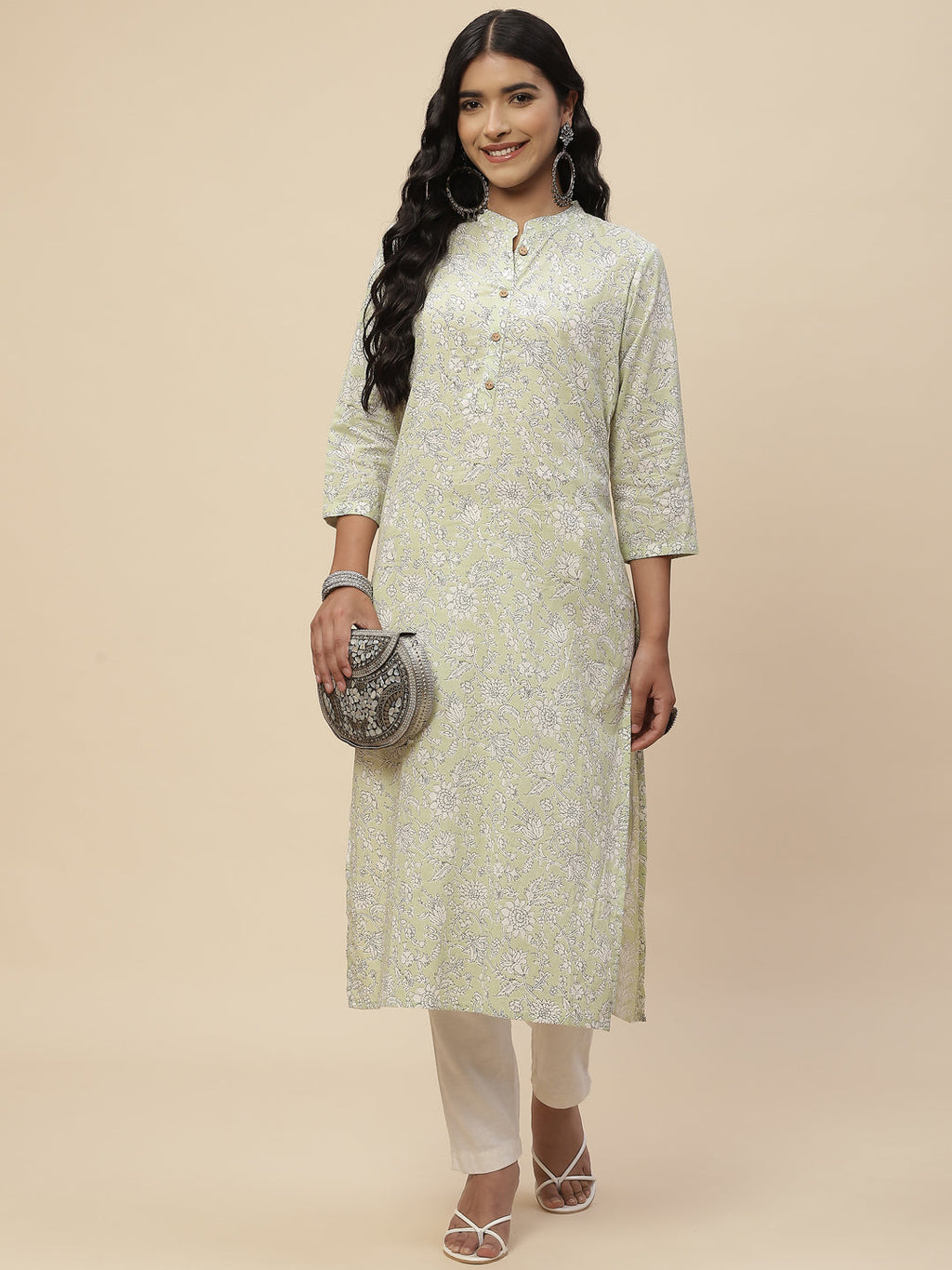 Floral Printed Cotton Kurta