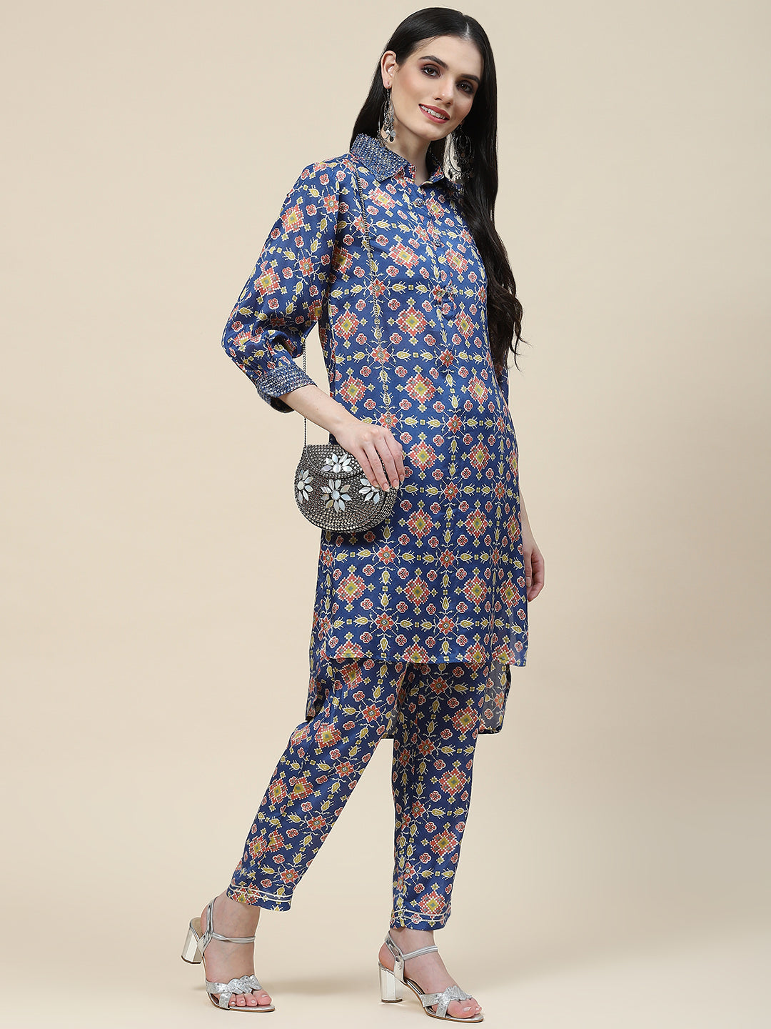 Printed Cotton Kurti With Pants
