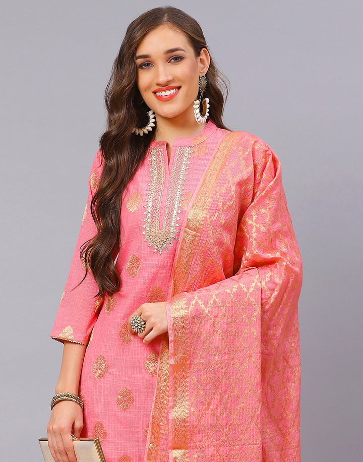 Straight Cotton Printed Salwar Kameez Stitched Suit