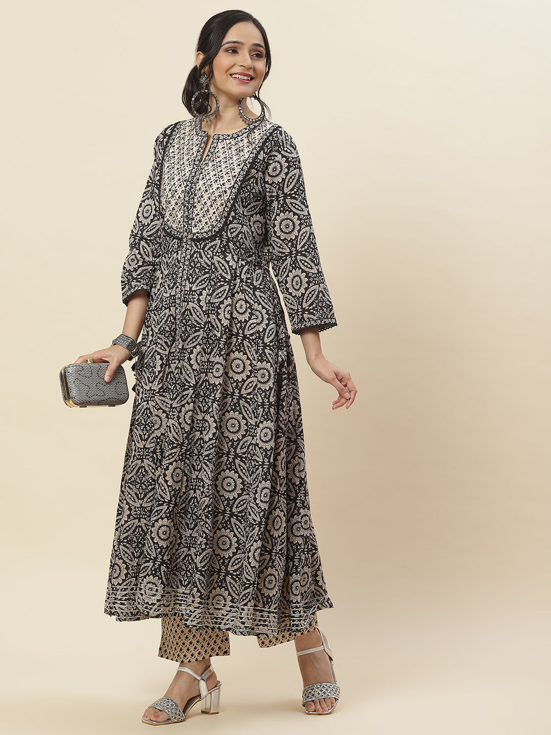 Printed Cotton Kurta With Pants