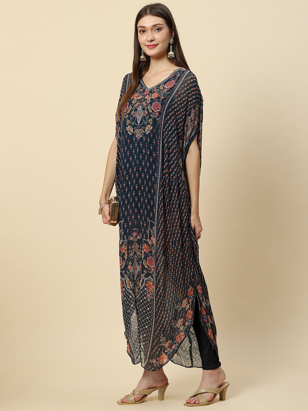Digital Printed Georgette Kaftan Kurta