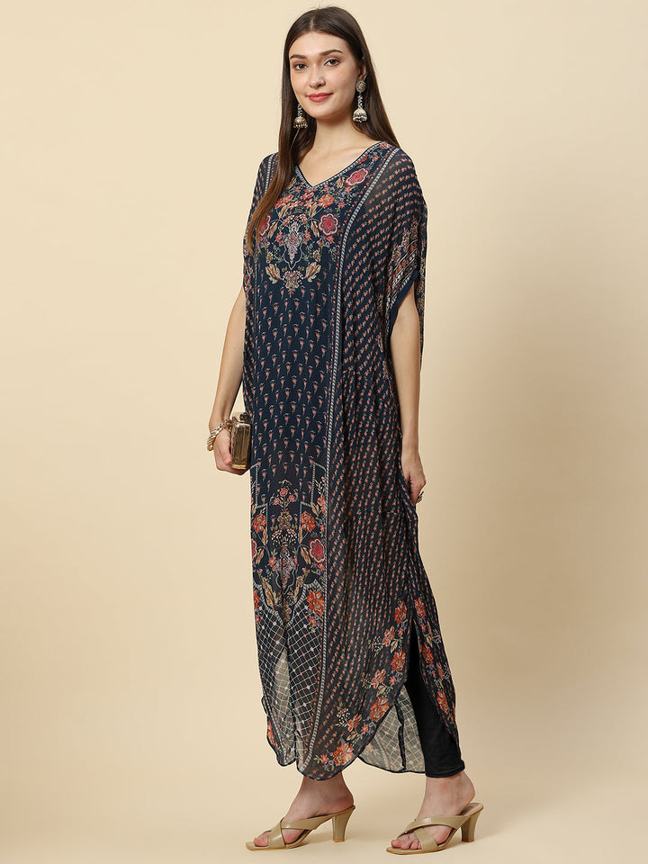 Digital Printed Georgette Kaftan Kurta