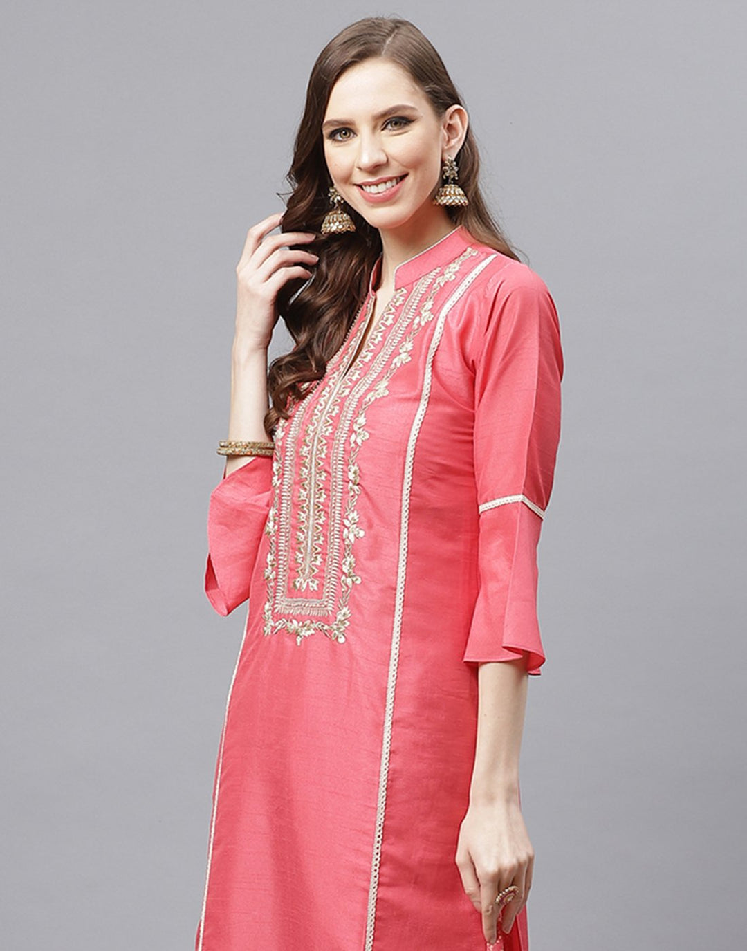 Elegant Chanderi Kurta Plazzo Set