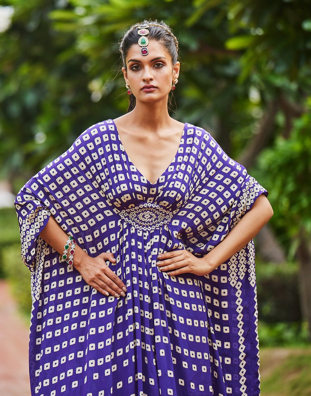 Digital Printed Crepe Kaftan Dress