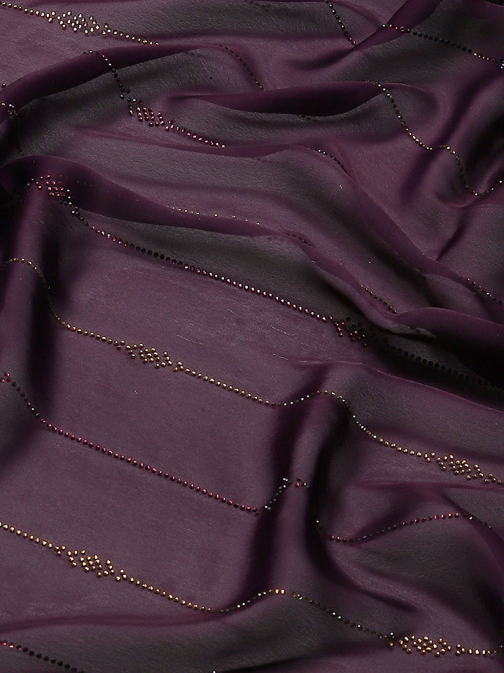 Stone Embroidered Satin Saree