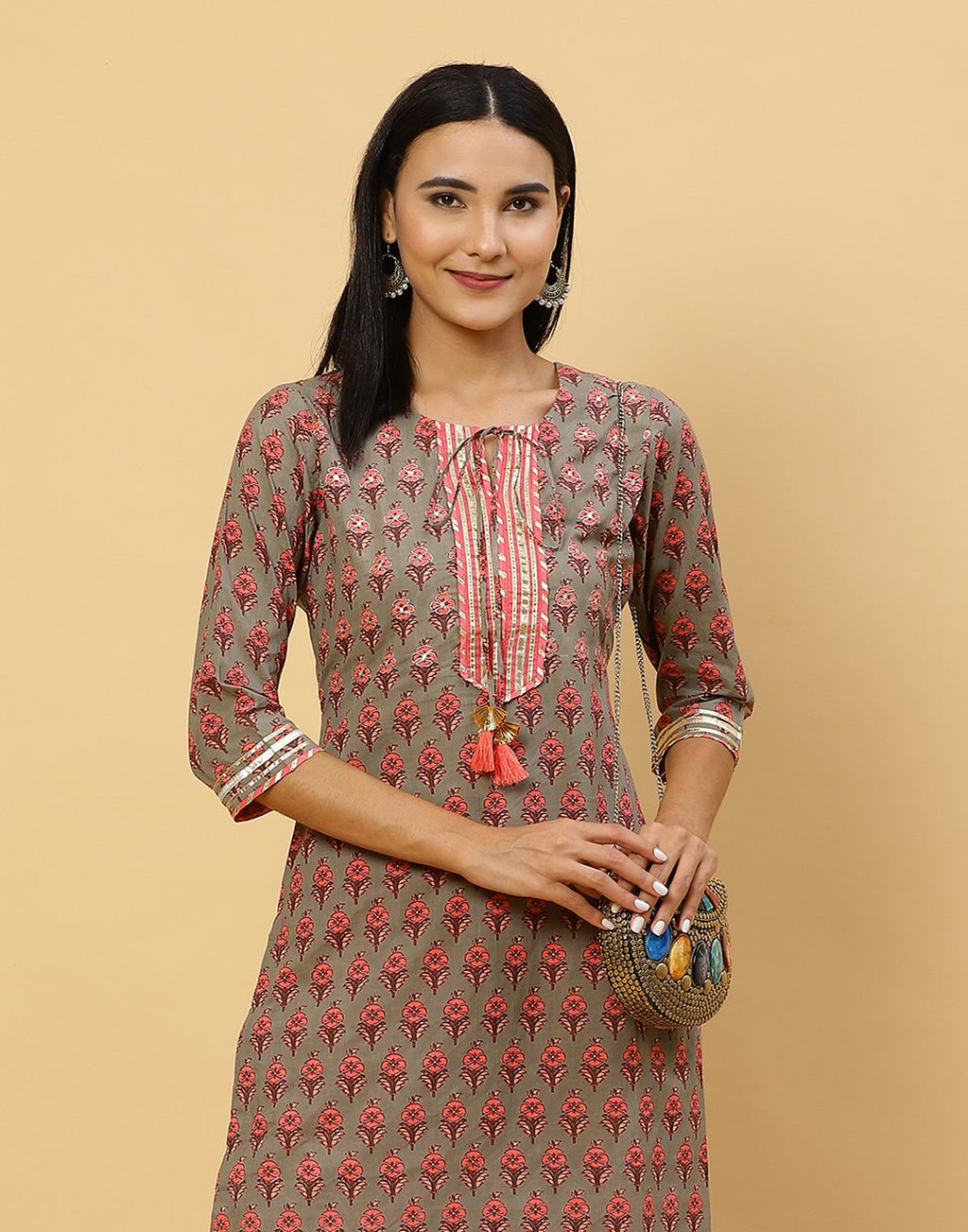 Printed Cotton Kurti with Pant