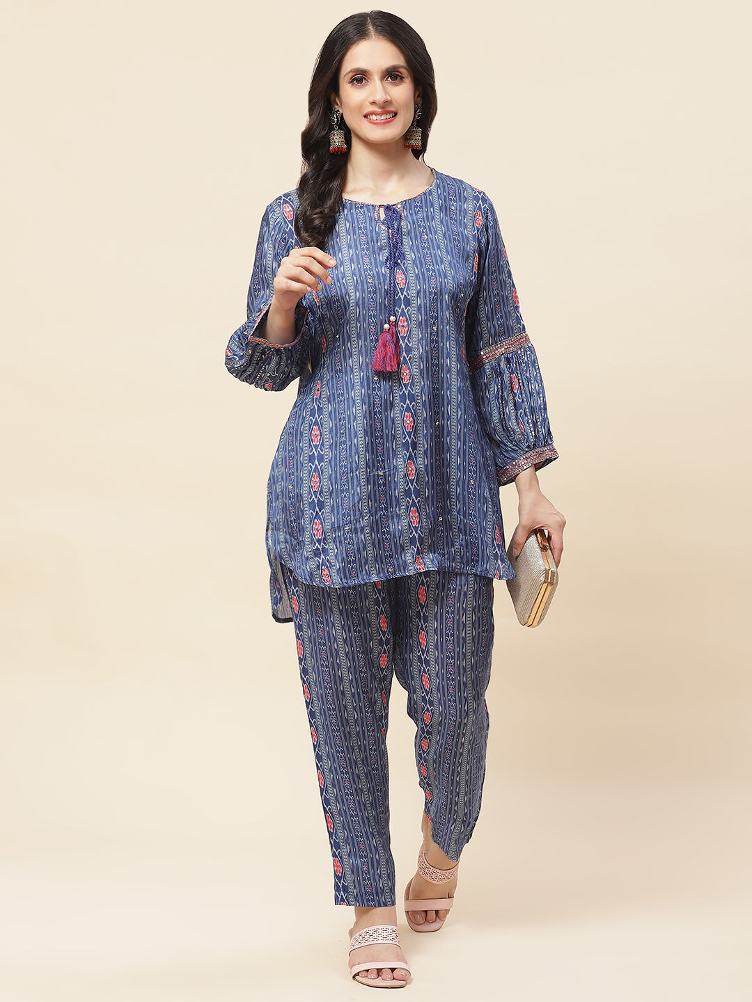 Printed Muslin Kurti With Pants