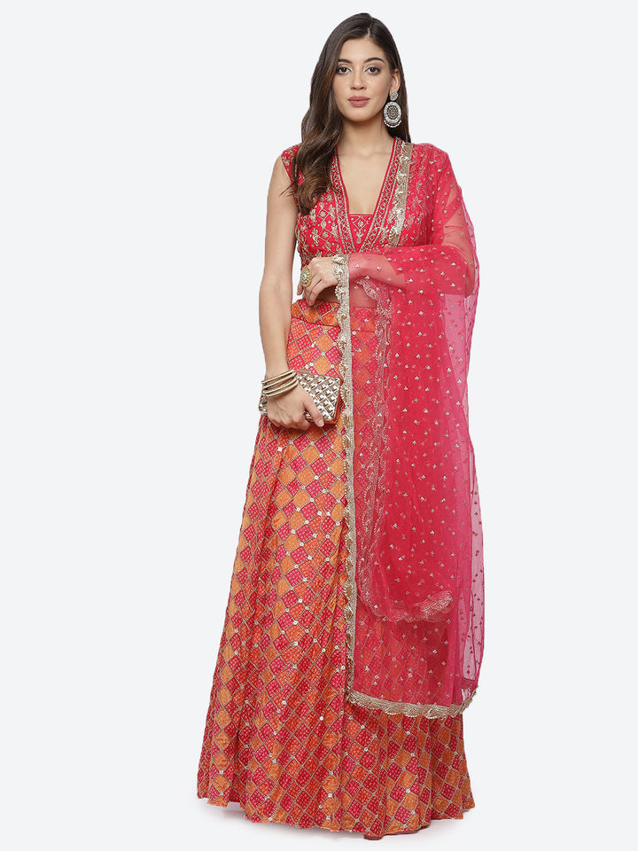 Sequence Work Georgette Choli With Lehenga &amp; Net Dupatta