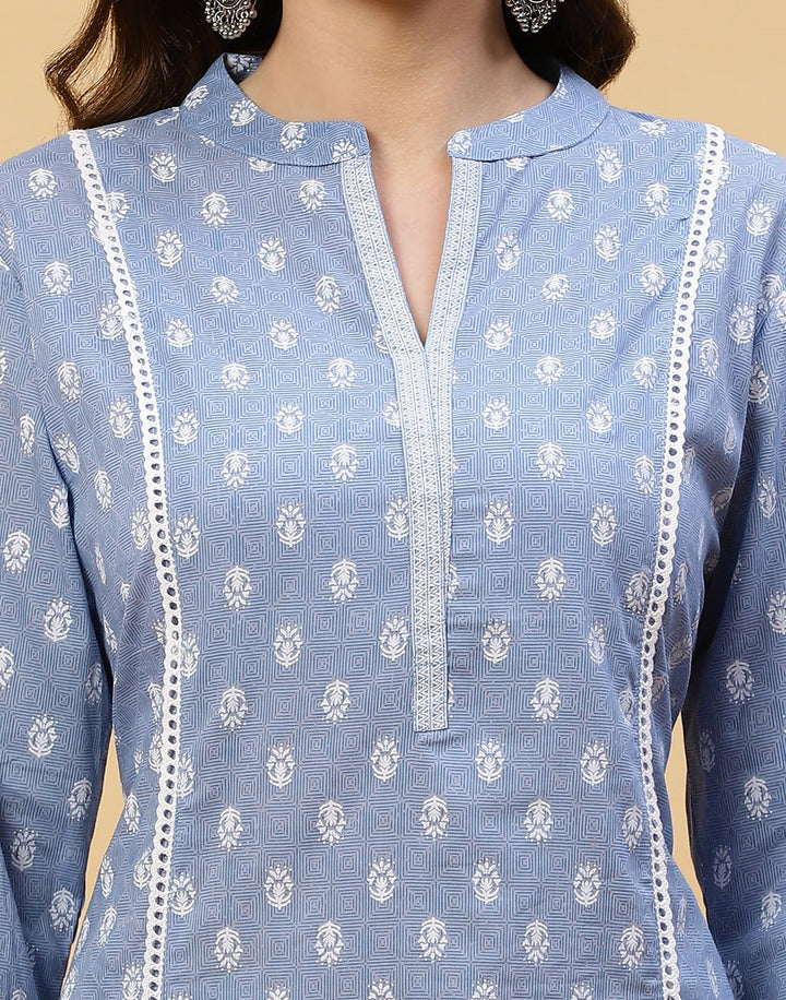 Printed Cotton Kurti With Pant