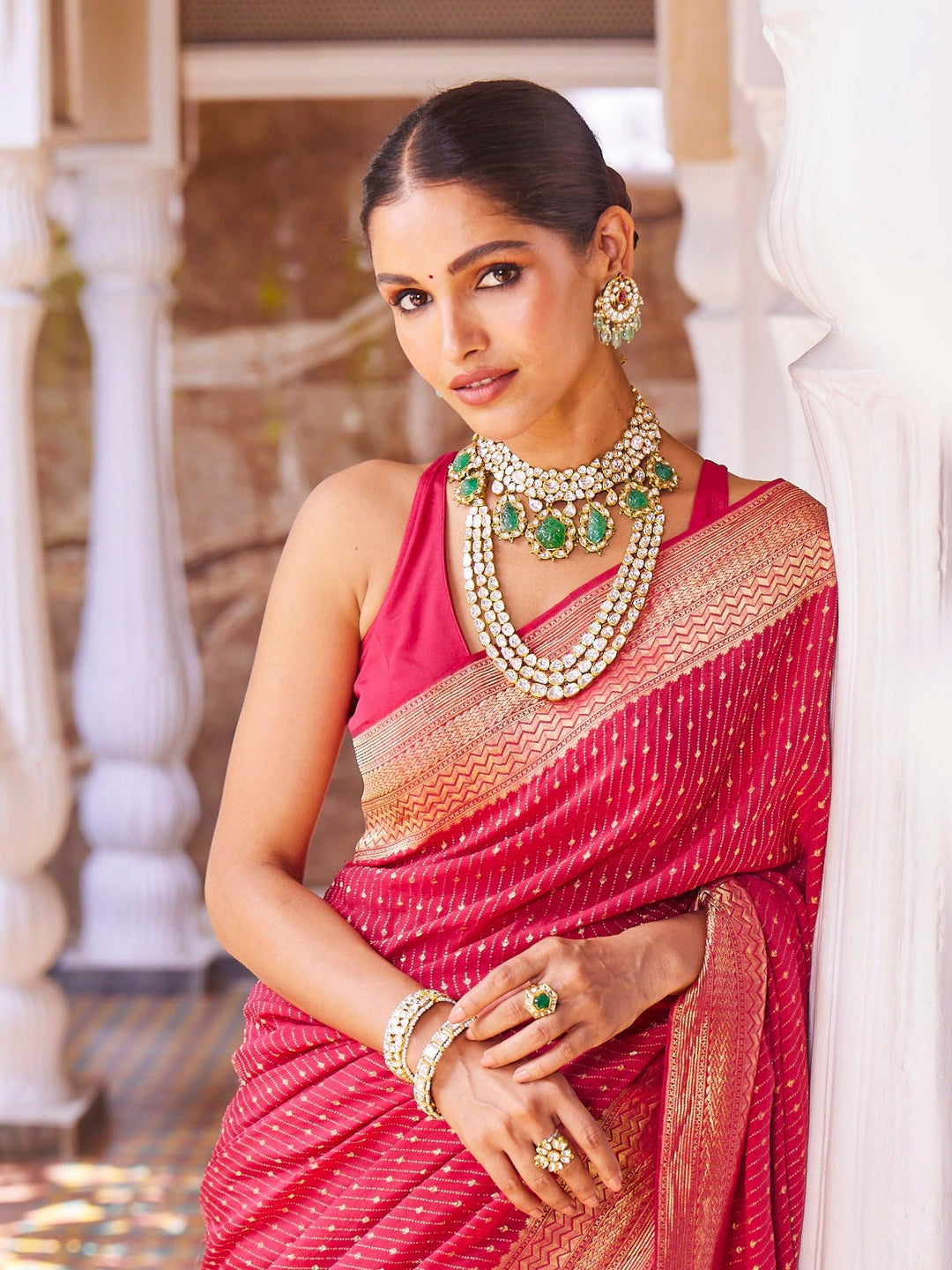 Brocade Crepe Plain Saree