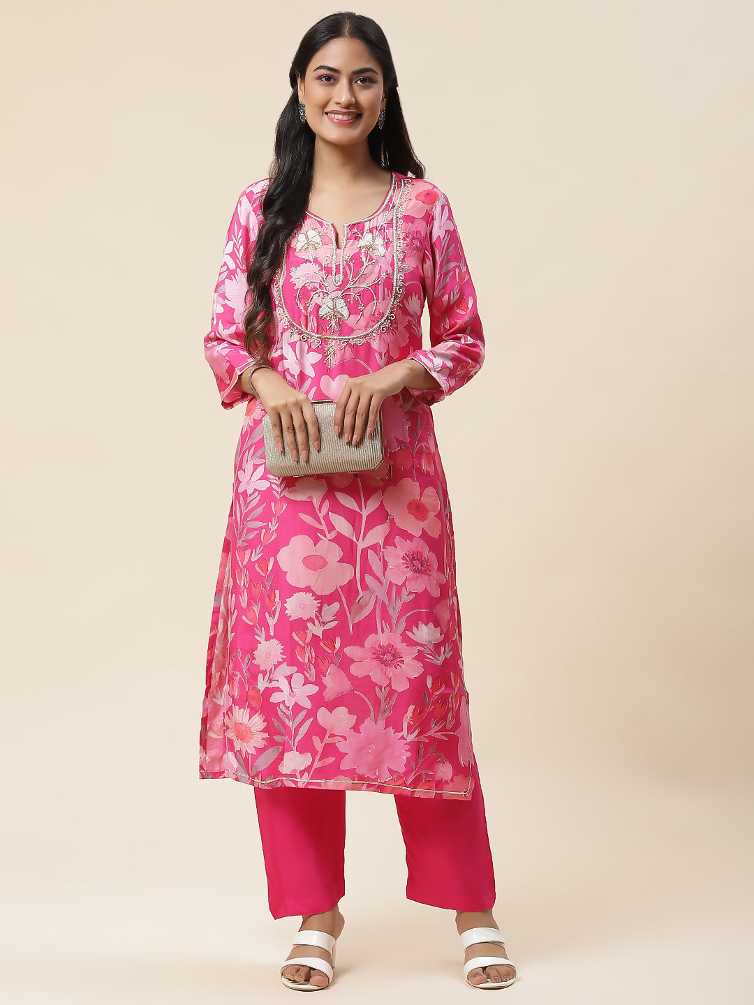 Printed Muslin Kurta With Pants