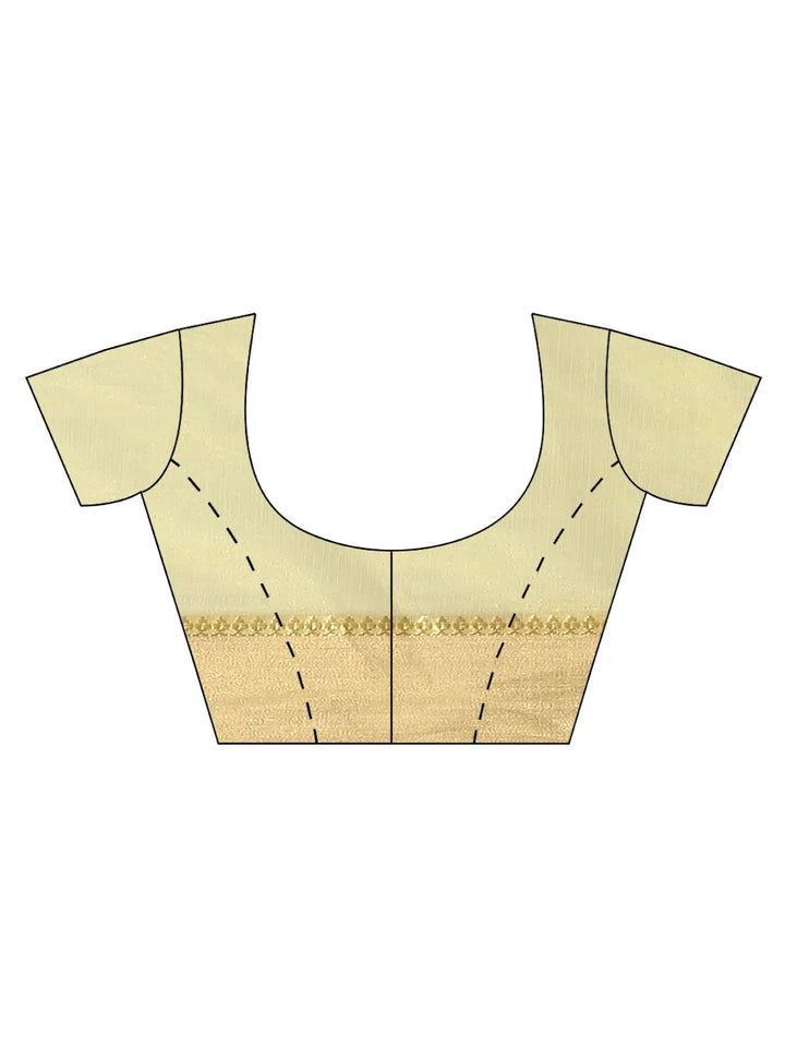 Plain Zari Border Handloom Woven Saree