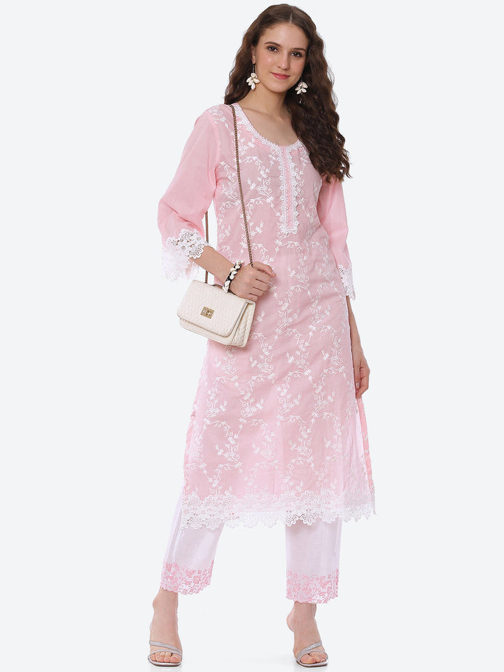 Thread Embroidered Cotton Kurta