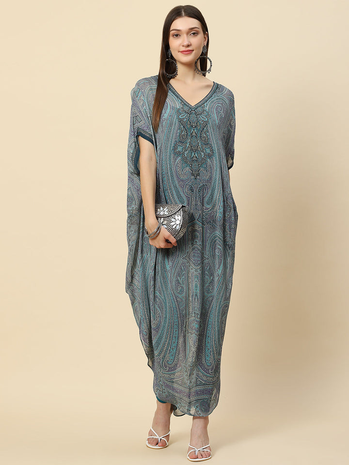 Digital Printed Georgette Kaftan Kurta