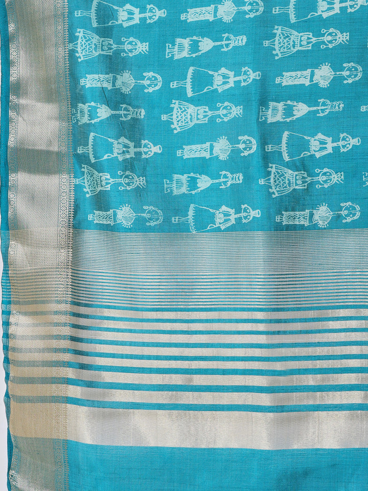 Digital Printed Art Silk Saree