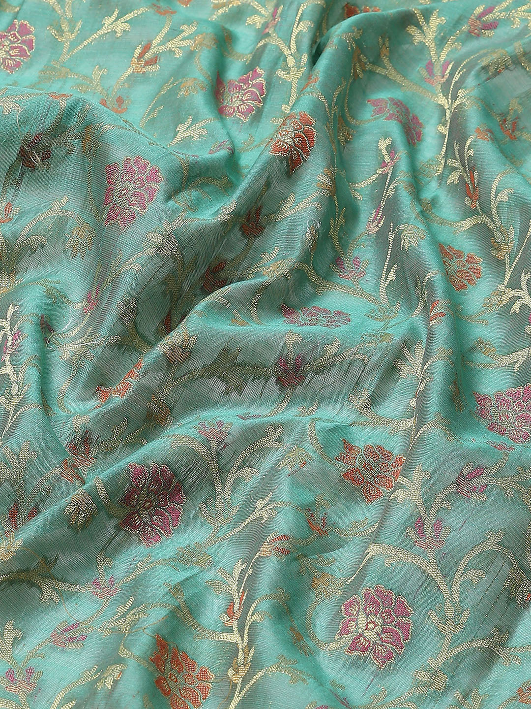 Floral Zari Jaal Cotton Woven Saree