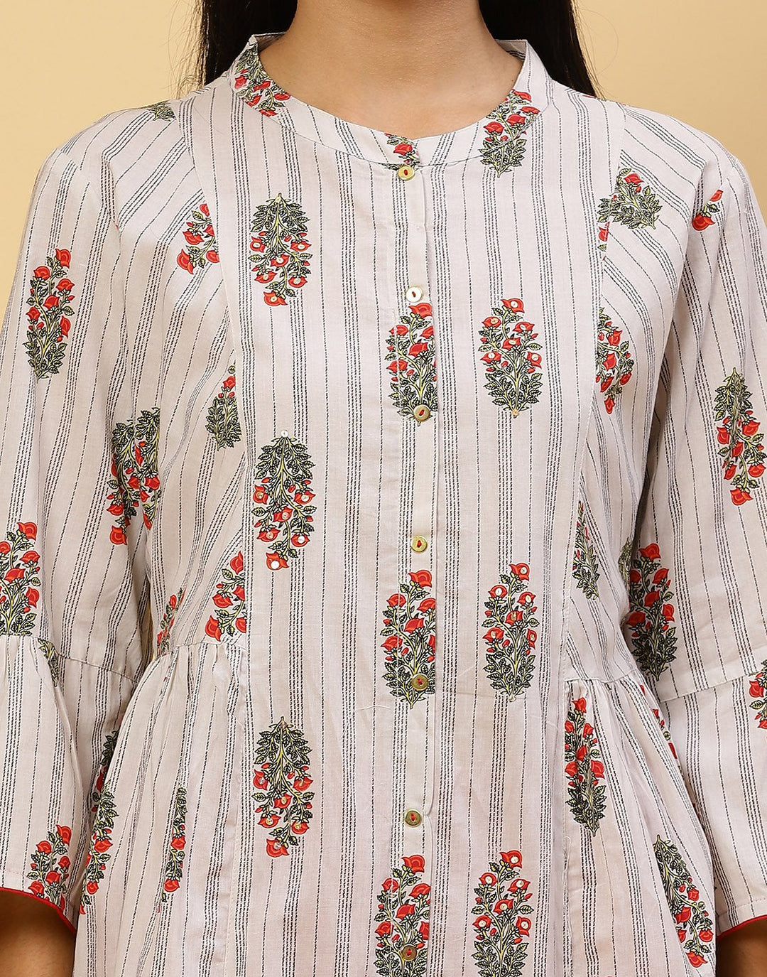 Printed Cotton Anarkali Kurti With Palazzo