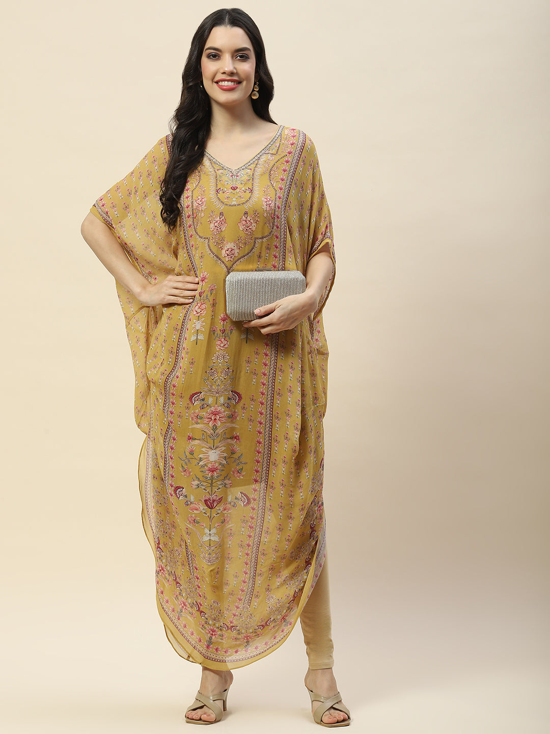 Digital Print Georgette Kaftan Kurta