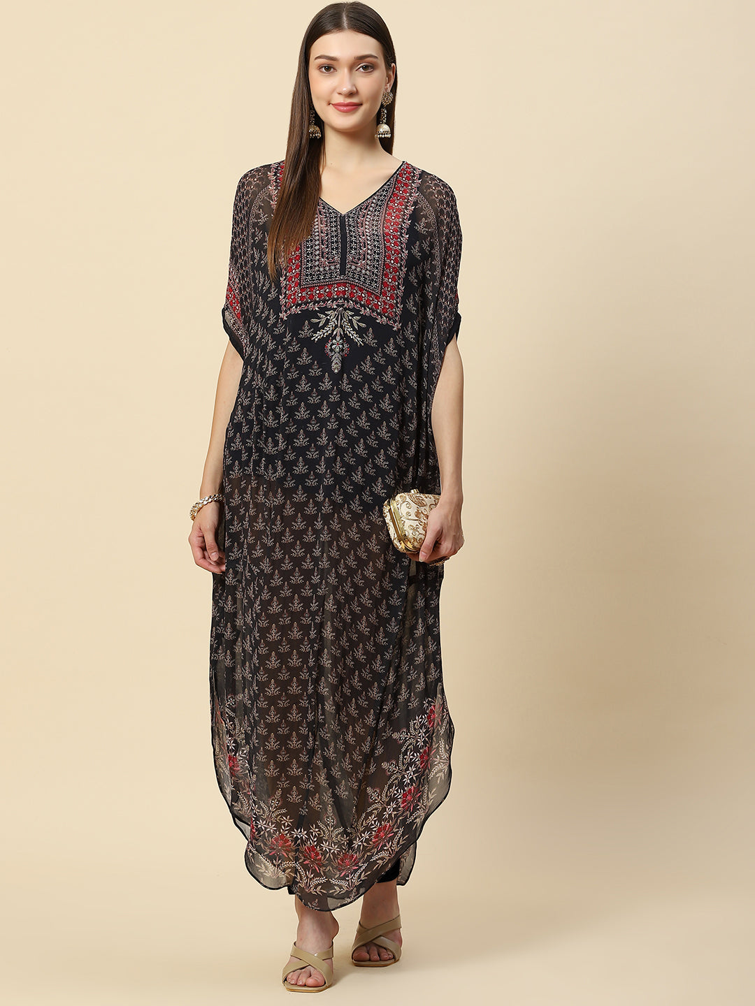 Digital Printed Georgette Kaftan Kurta