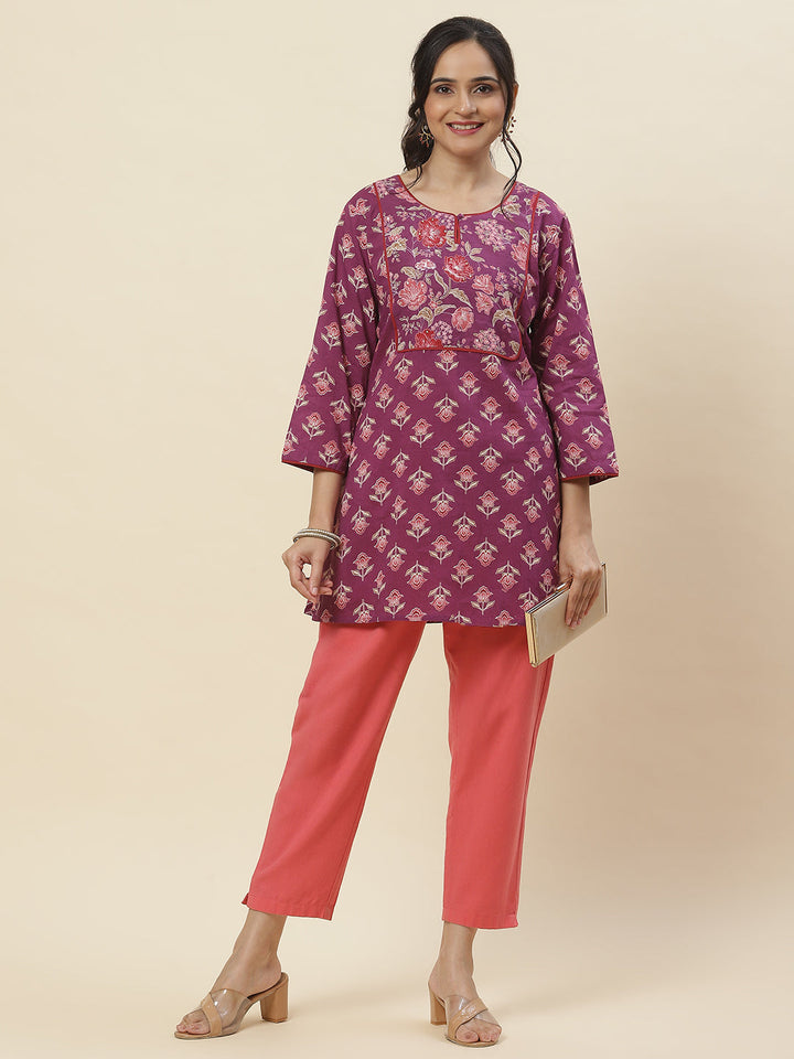 Floral Printed Cotton Kurta
