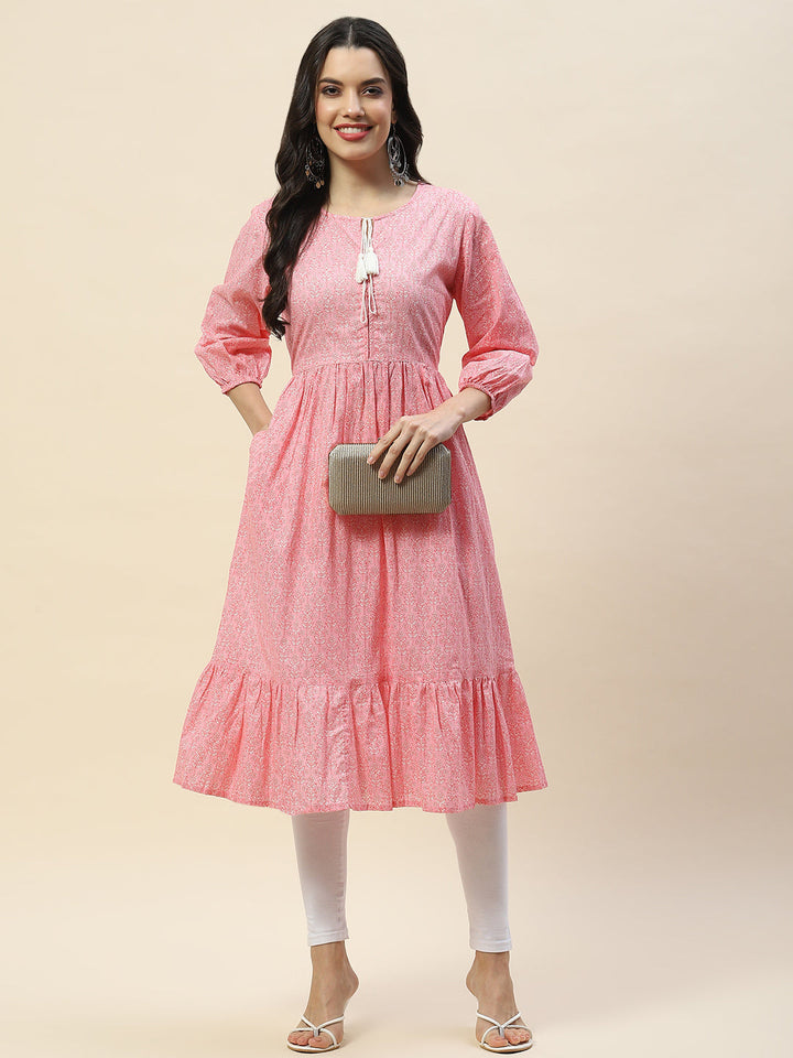 Solid Cotton Anarkali Kurta