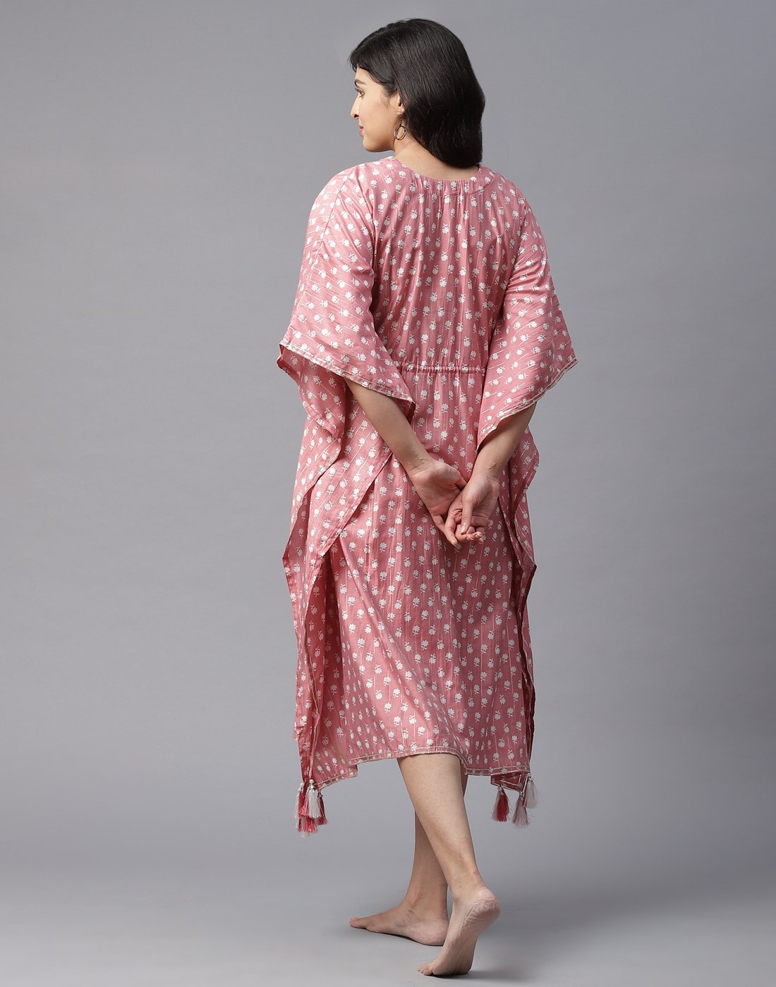 Cotton Printed Kaftan with Gota Work