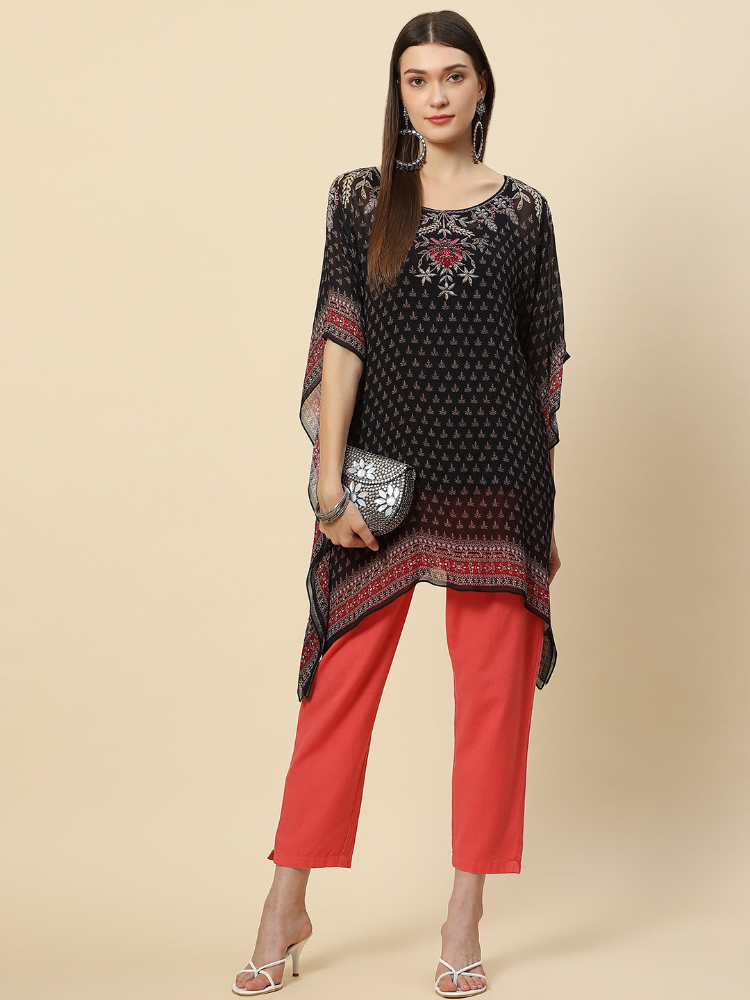 Digital Printed Georgette Kaftan Kurta