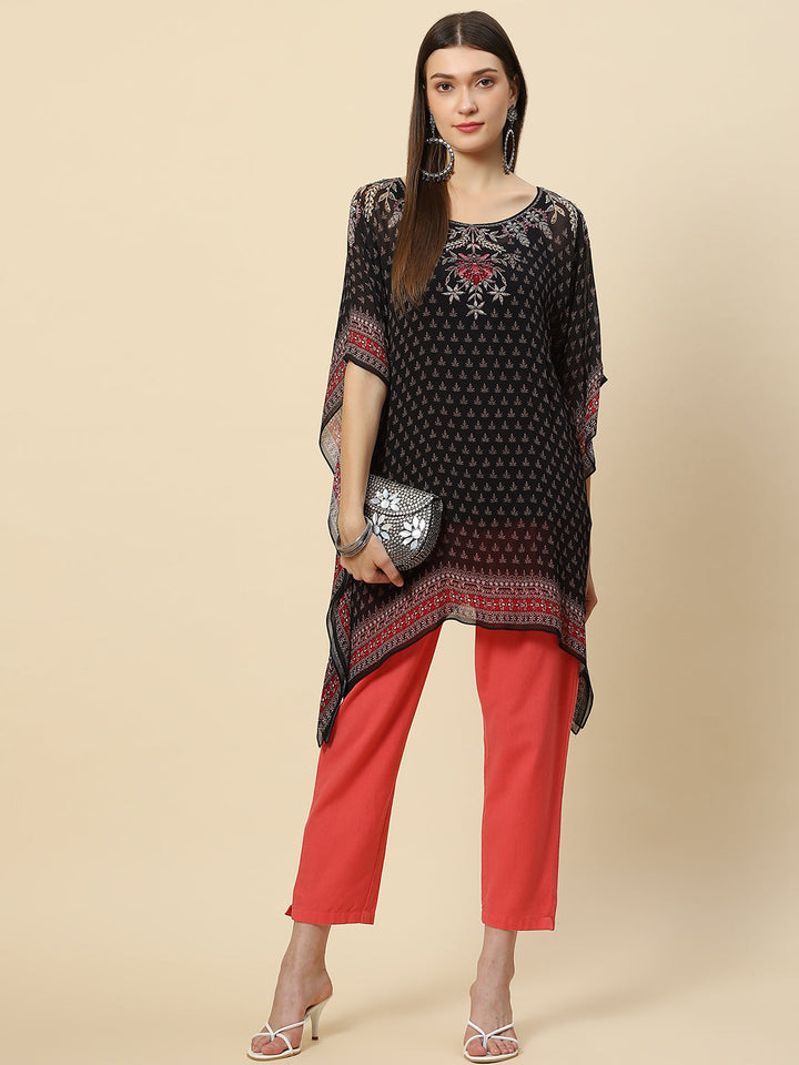 Digital Printed Georgette Kaftan Kurta