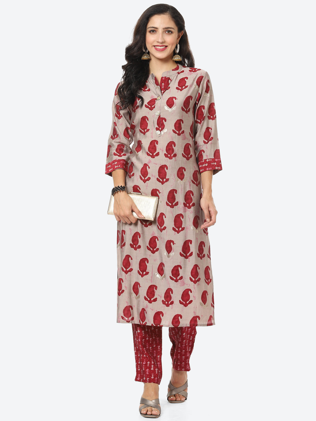Paisley Printed Muslin Kurti With Pant