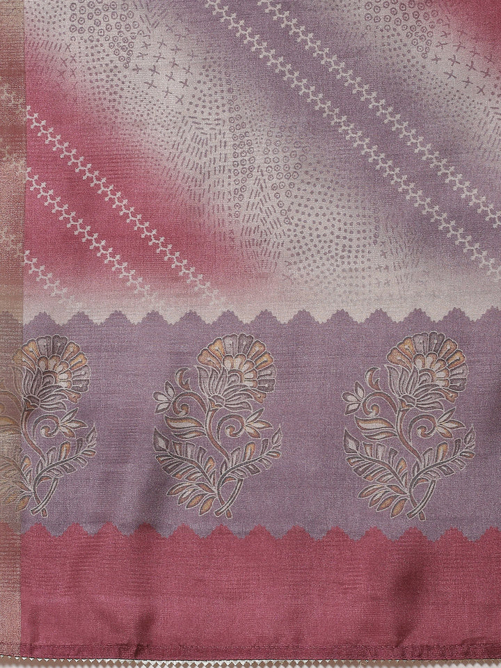 Neck Embroidered Art Tussar Unstitched Suit Piece With Dupatta