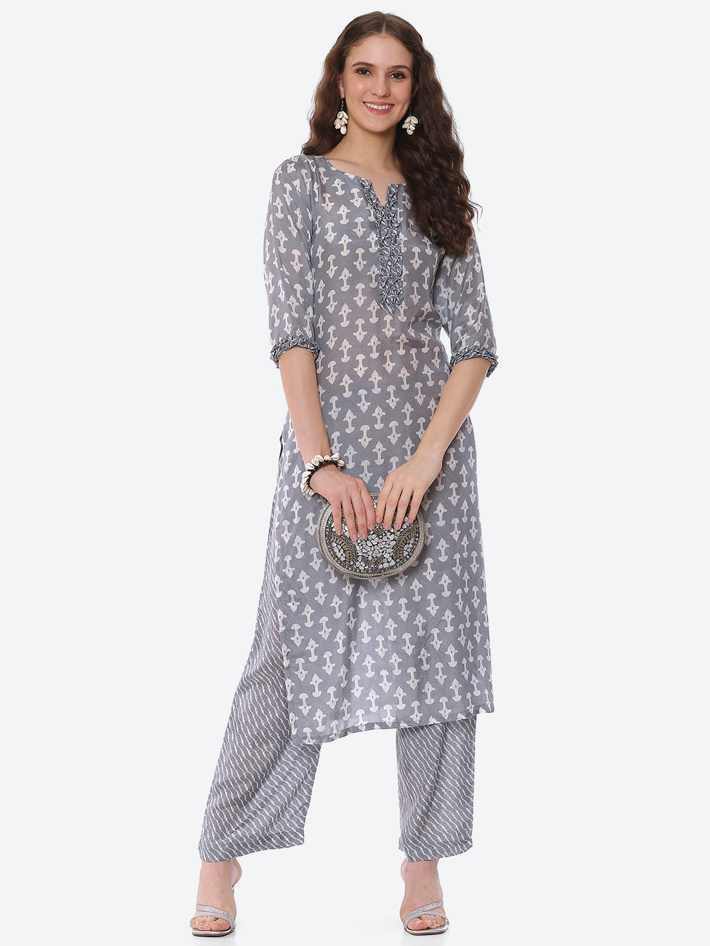 Printed Muslin Kurta With Pant