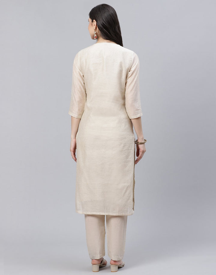 Embroidered Cotton Kurti with Pant