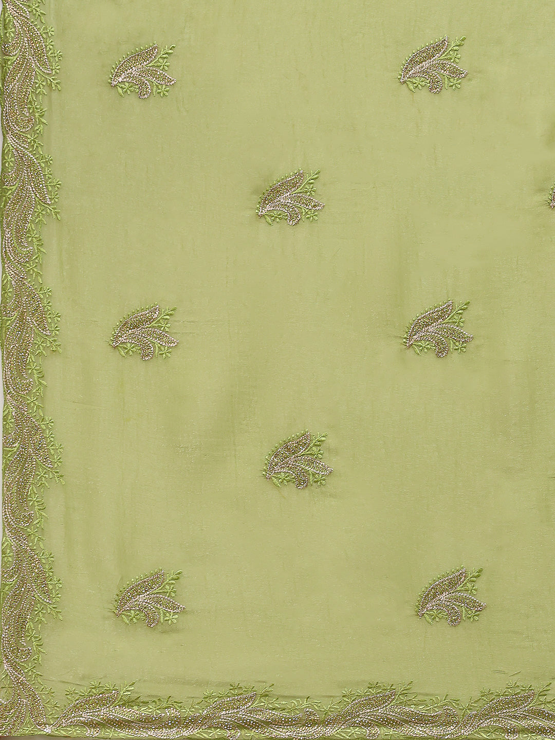 Thread Embroidered Chiffon Saree