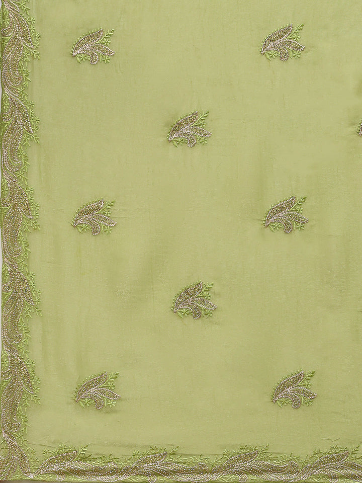 Thread Embroidered Chiffon Saree