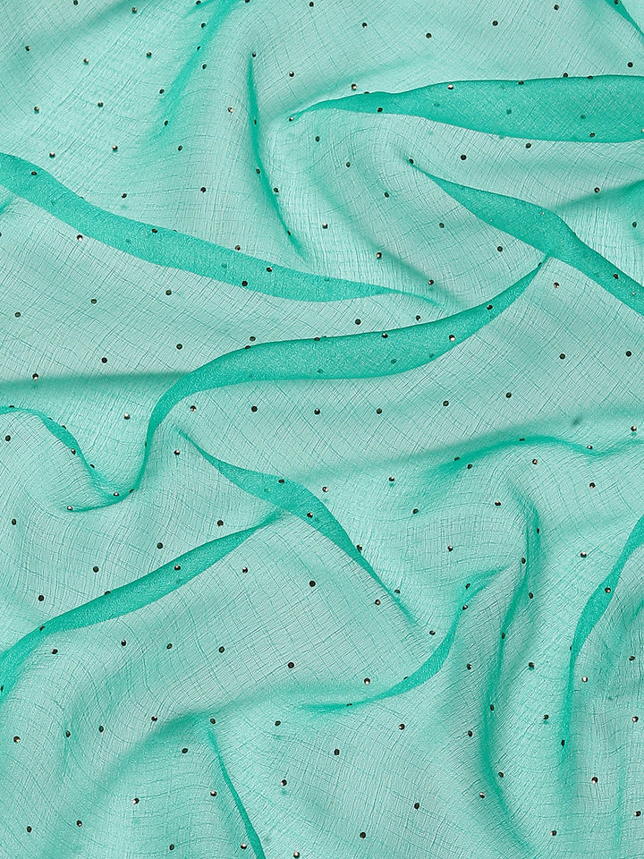 Stone Work Organza Plain Saree