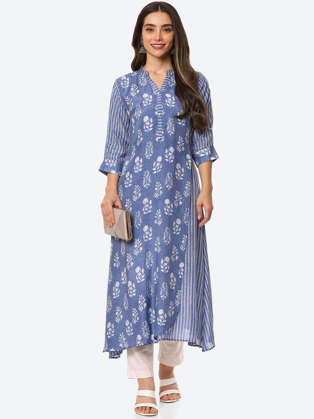 Floral Printed Muslin Kurta