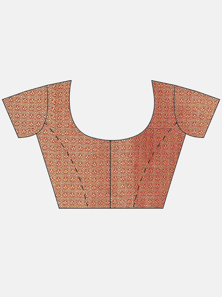 Brocade Zari Booti Art Handloom Woven Saree