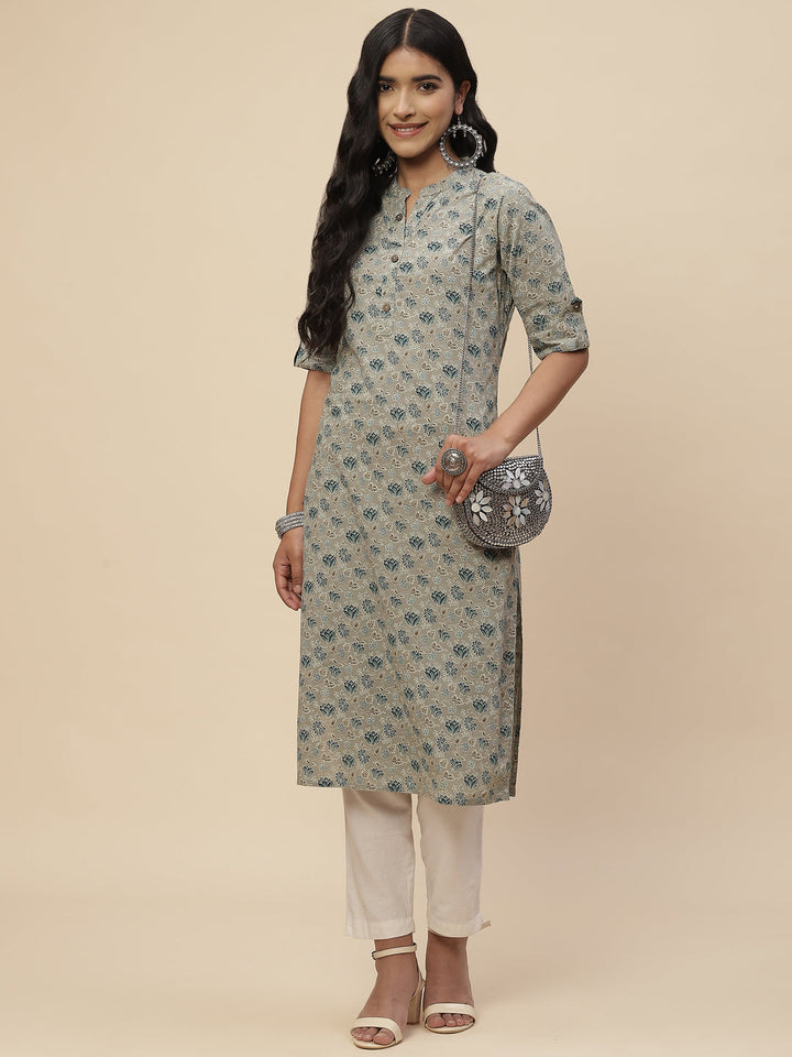 Floral Printed Cotton Kurta