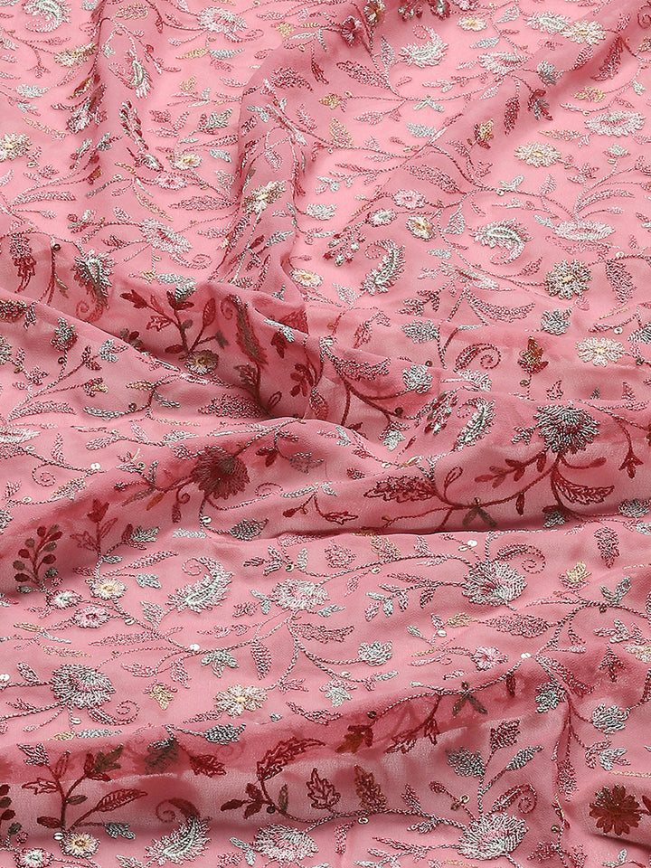Resham Jaal Embroidery Georgette Saree