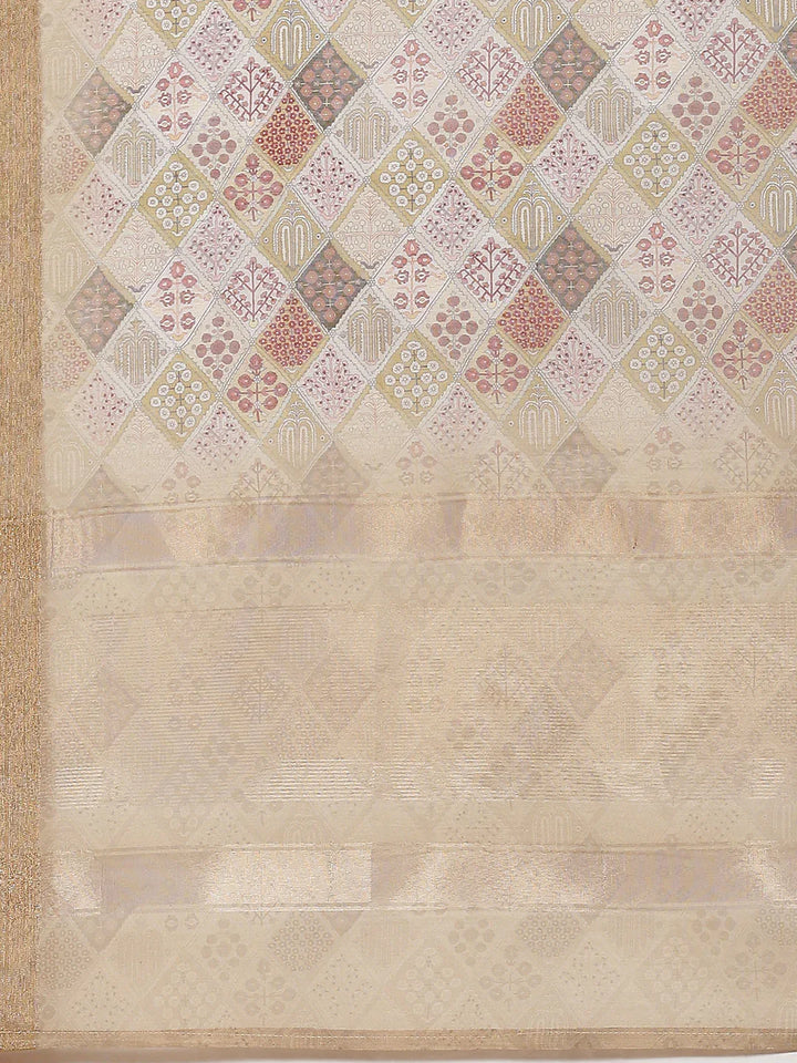 Neck Embroidered Chanderi Unstitched Suit Piece With Dupatta
