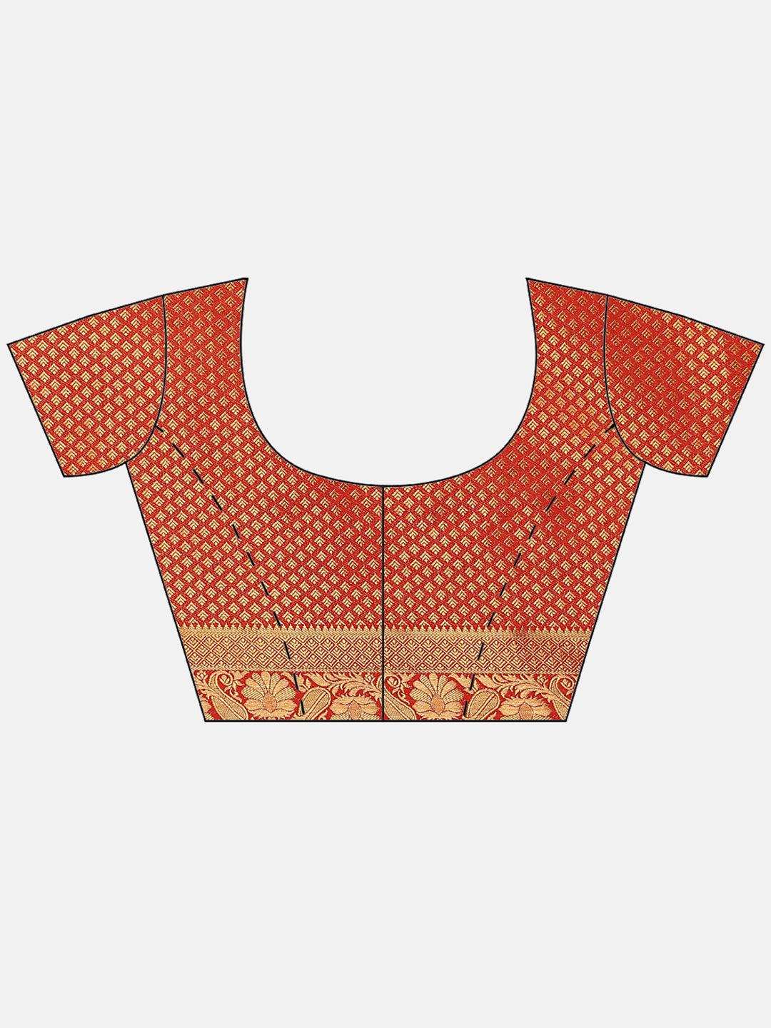 Zari Border Booti Art Handloom Saree With Running Blouse