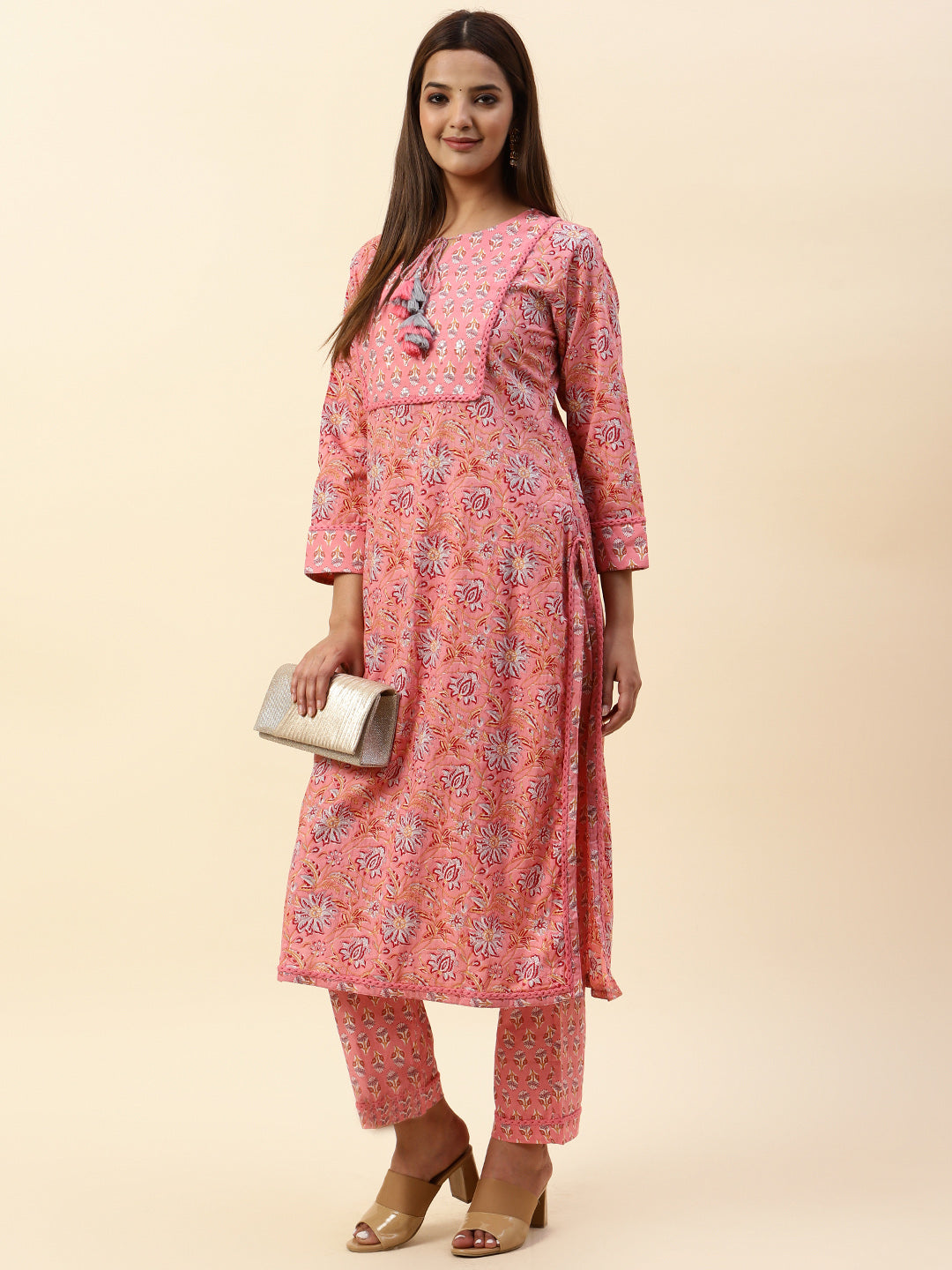 Printed Cotton Kurta With Pants