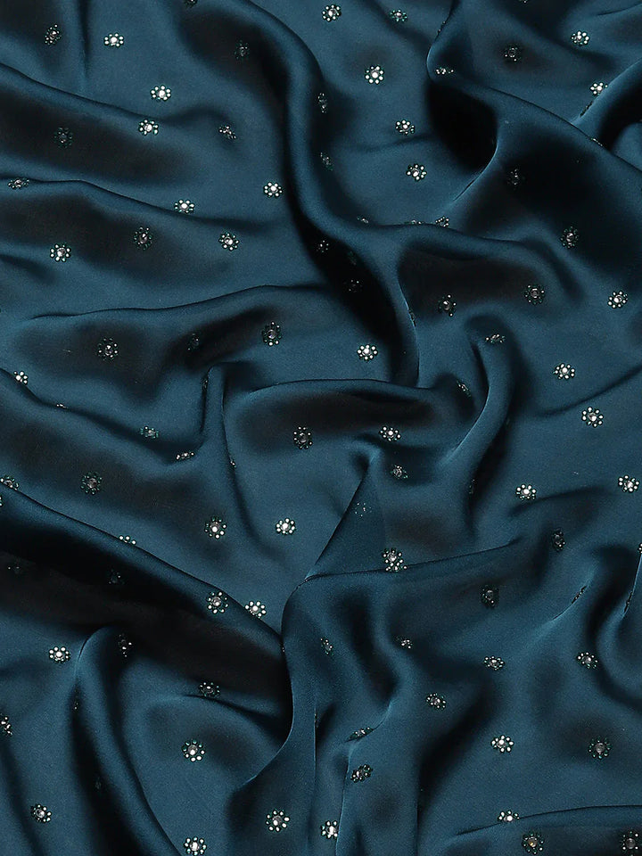 Swarovski Embroidered Satin Saree