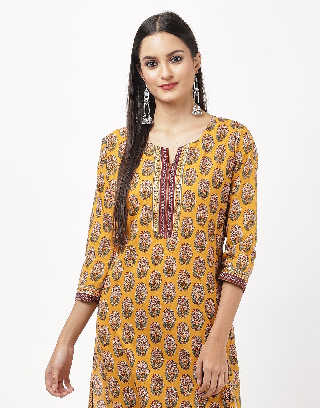 Mustard Cotton Kurti