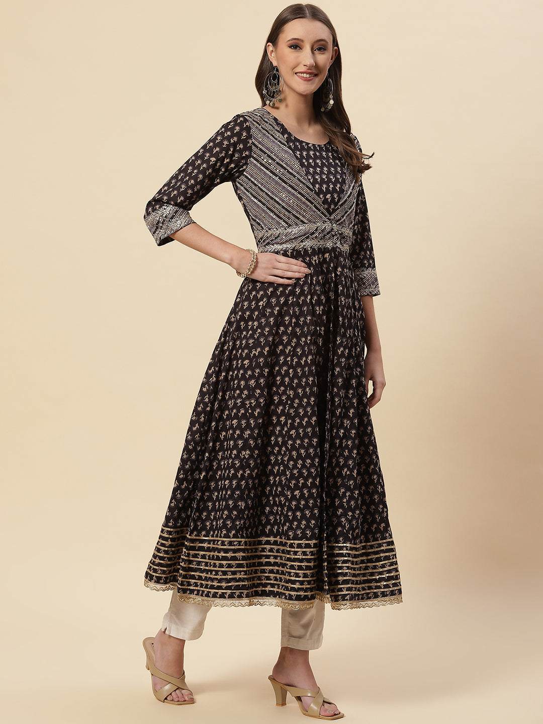 Printed Cotton Kurta With Jacket