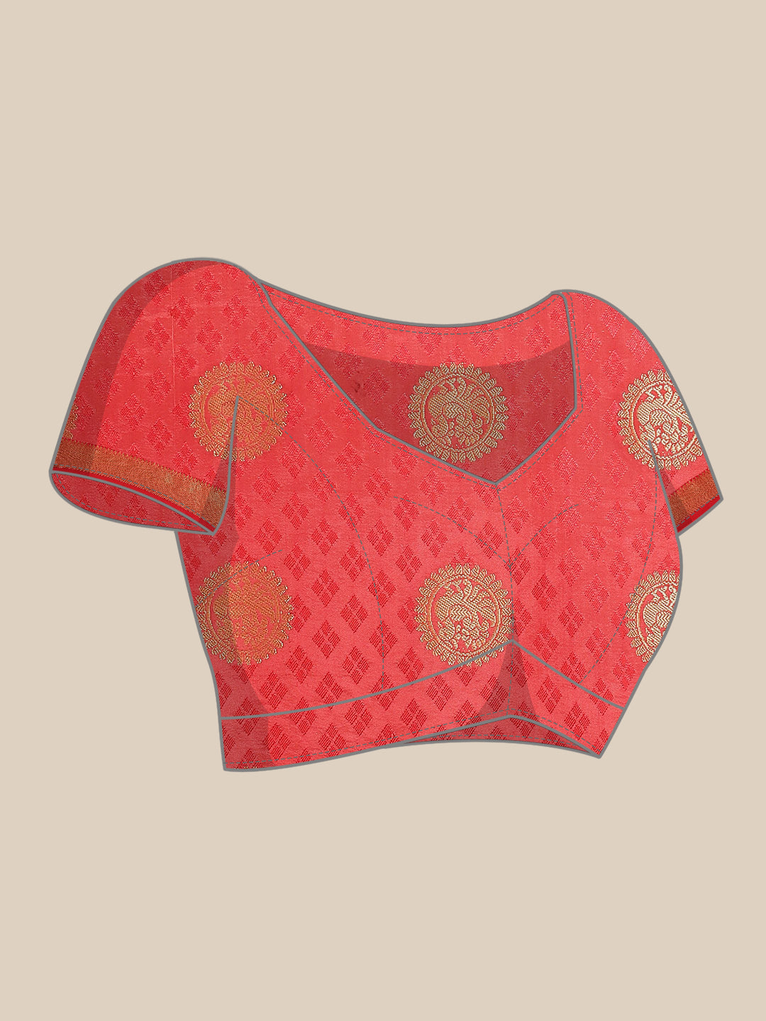 Zari Border Booti Art Handloom Woven Saree