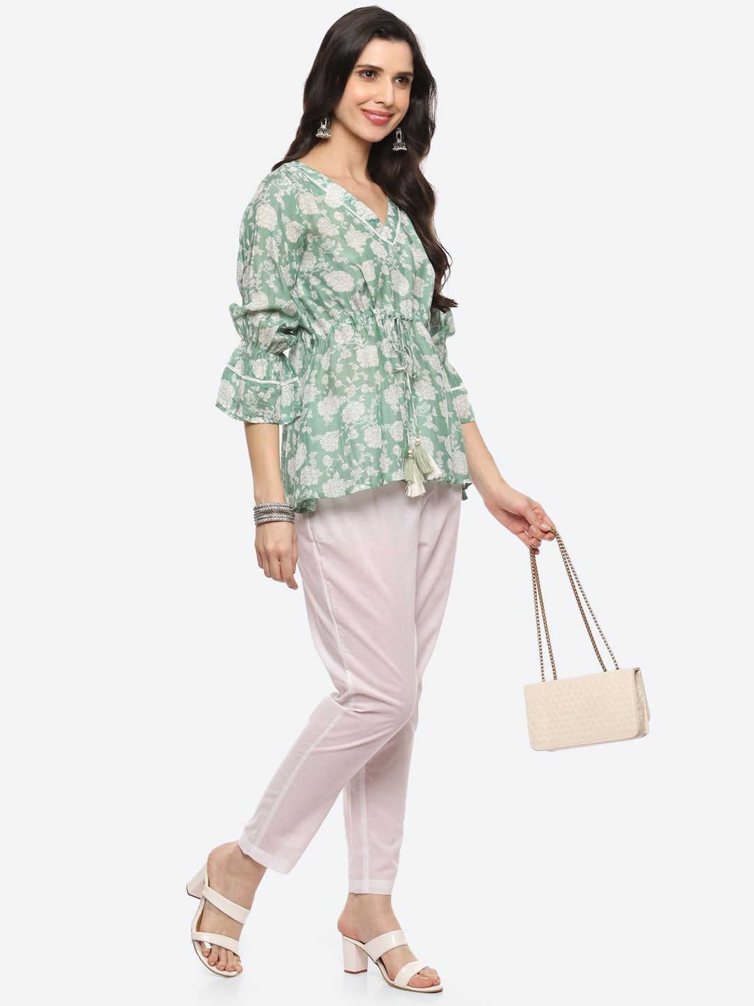 Floral Printed Muslin Kurti