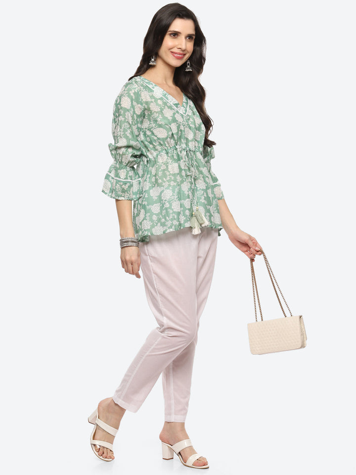 Floral Printed Muslin Kurti
