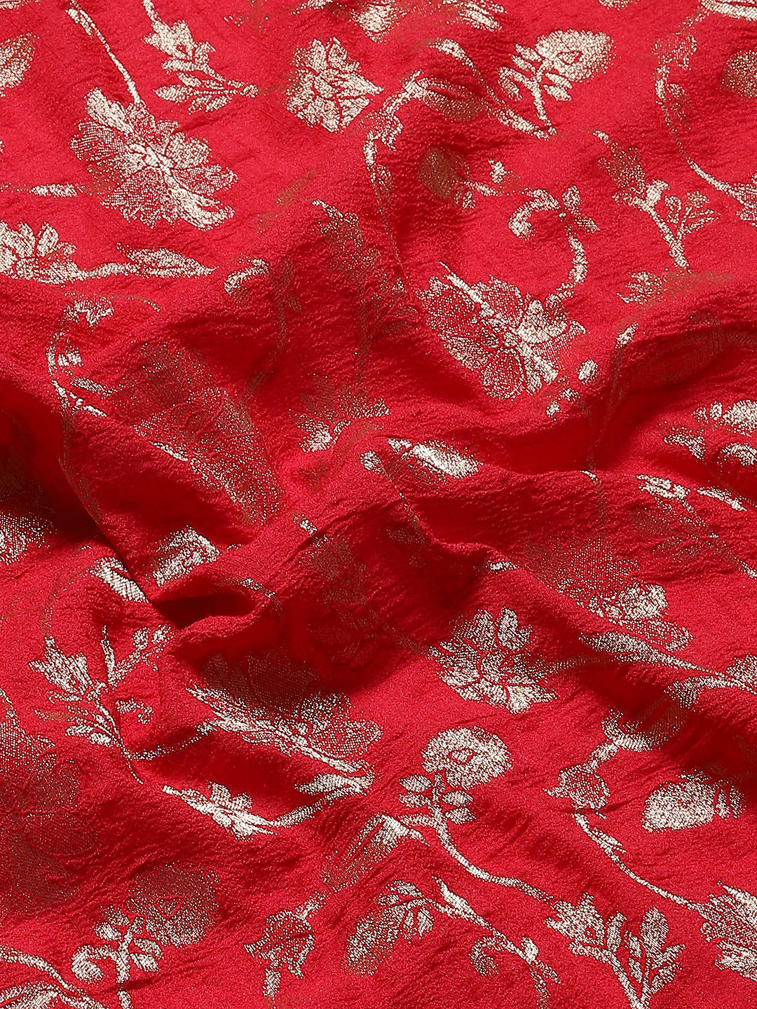 Floral Zari Jaal Tussar Plain Saree