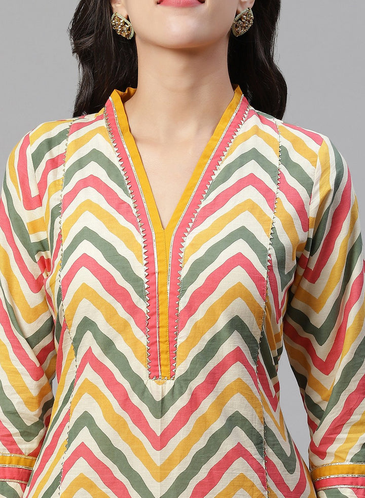 Printed Cotton Kurti With Dhoti Pant